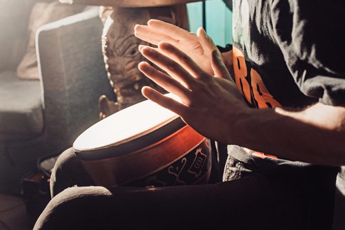 Music Therapy in Addiction Recovery - drumming